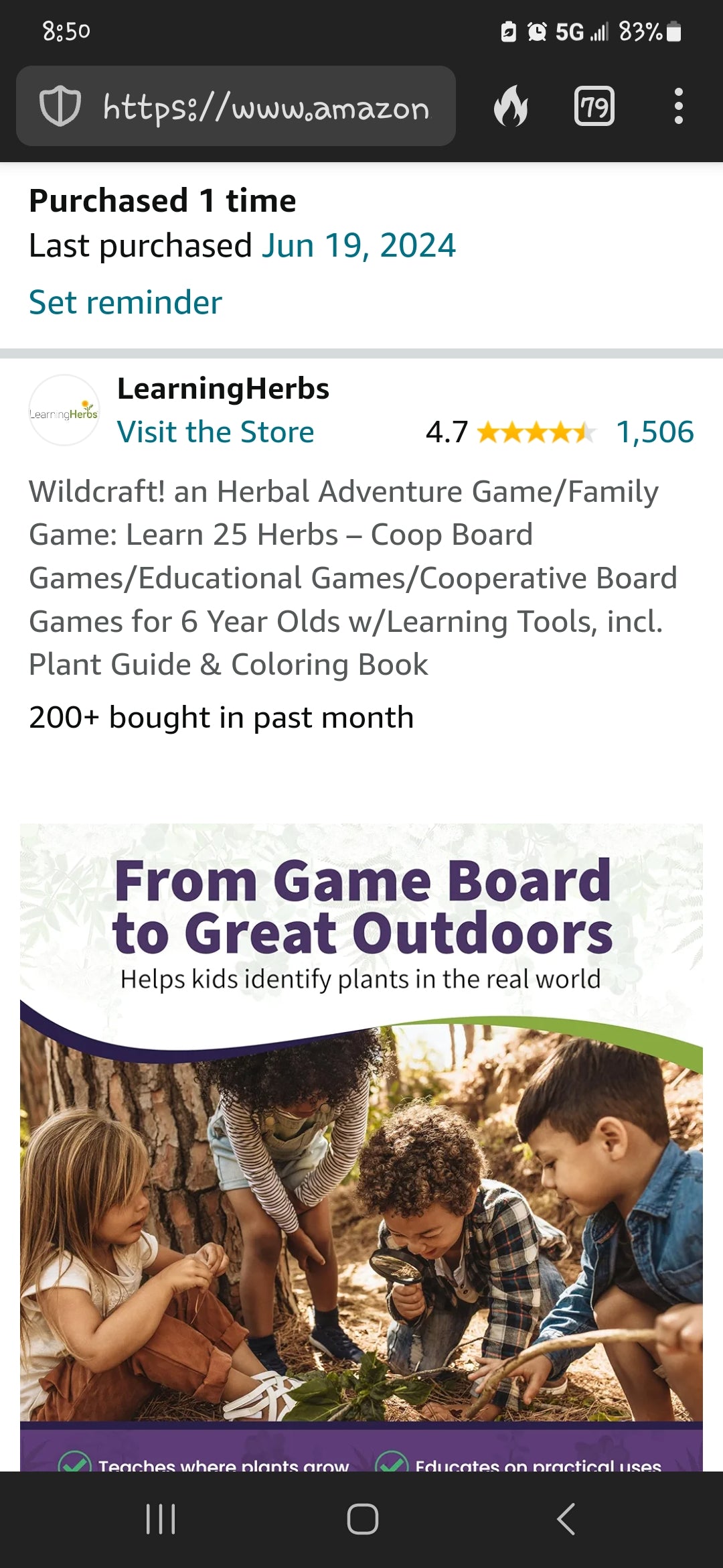 Wildcraft! Kids Herbal Board Game